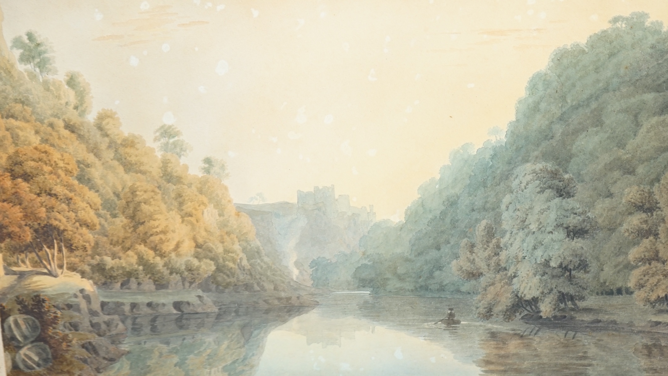 William Turner of Oxford RWS (1789-1862), watercolour, ‘Cilgerran Castle’, various details and Oxfordshire County Museum Services inscribed label verso, 21.5 x 35cm. Condition - poor to fair
